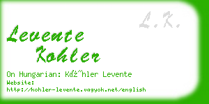levente kohler business card