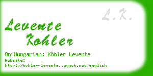levente kohler business card
